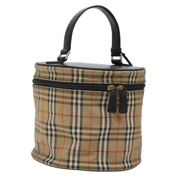 Burberry Handbags - Burberrys Nova Check Hand Bag Canvas Beige Gold Auth 118660